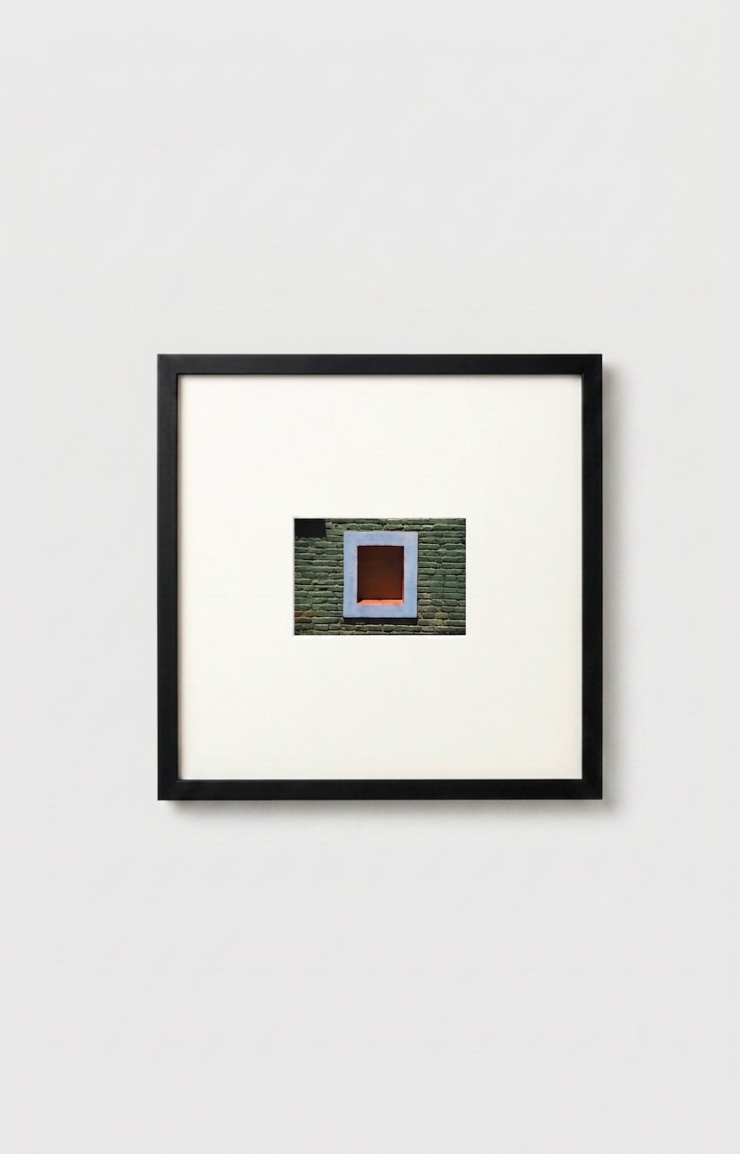 Orange Frame In Green Field